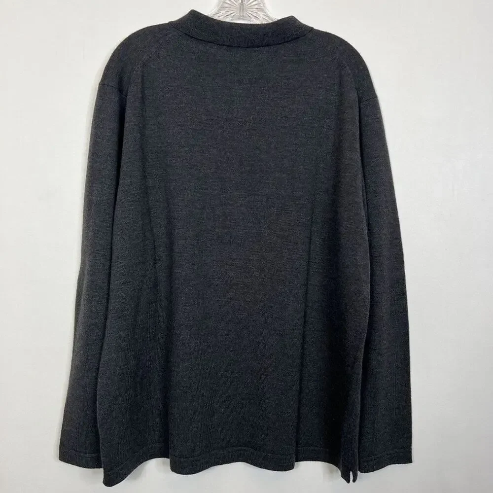 Banana Republic Extra Fine Merino Wool Mens Collared Sweater Size XL Long Sleeve